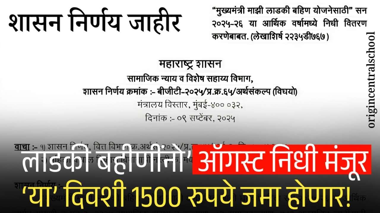 लाडक्या बहीणींनो’ निधी मंजूर; ‘या’ दिवशी 1500 रुपये जमा होणार! शासन निर्णय जाहीर! Ladki Bahin Hapta
